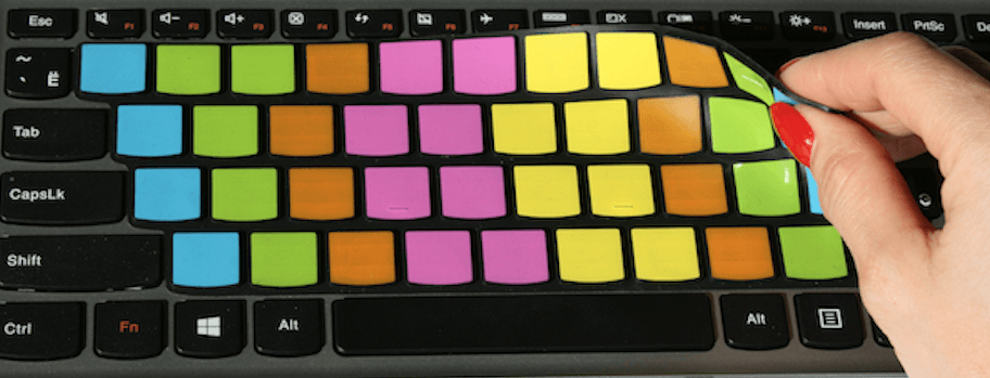 SkinnyTypehelp model Nova on a Lenovo keyboard can be easily removed with two fingers